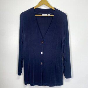 Chico's Travelers Dark Blue V Neck Cardigan